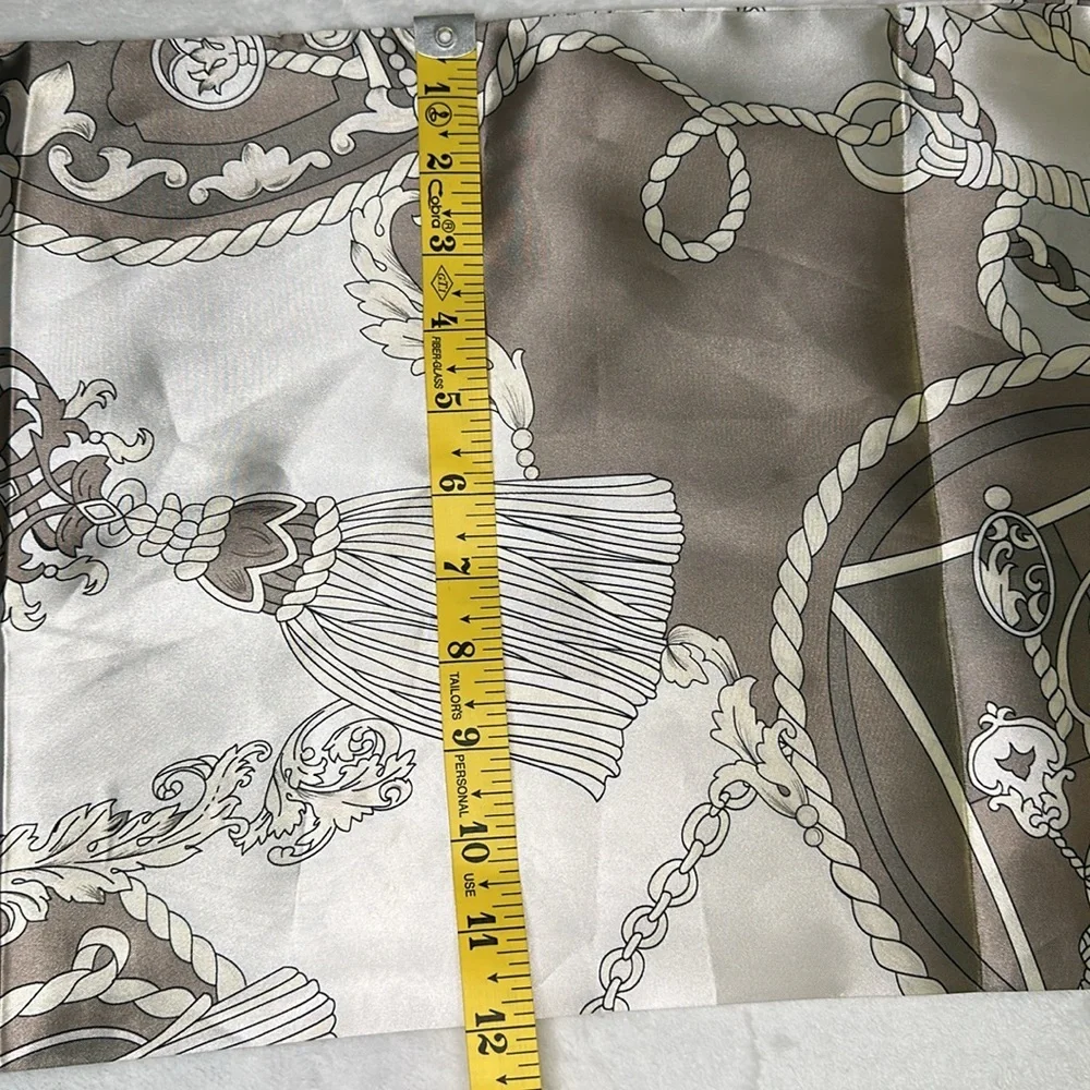 Dennis Basso Taupe Neutral Chain Scarf Wrap